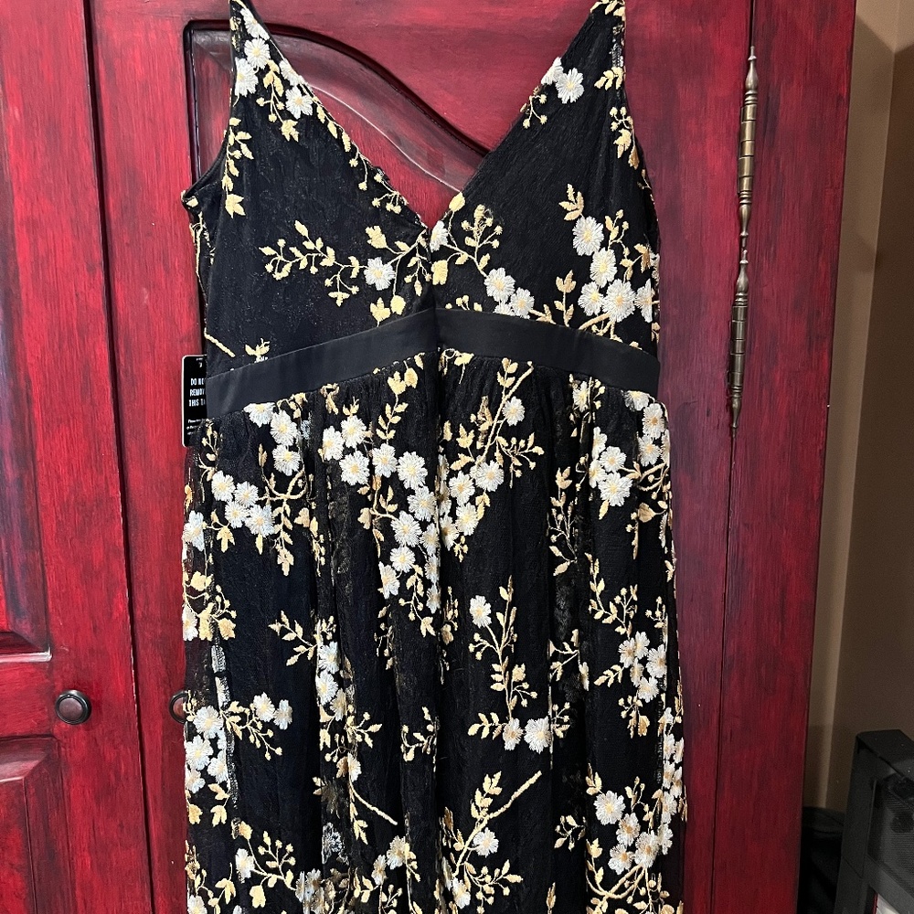 Express embroidered baby doll dress
